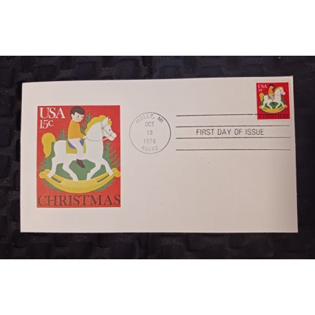 J) 1978 UNITED STATES, CHRISTMAS, HORSE AND CHILD, FDC