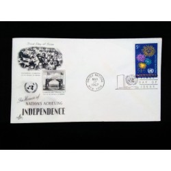 M)1967, F D C, USA, IN HONOR OF THE NATIONS THAT ACHIEVE INDEPENDENCE, WITH CANCELLATION.