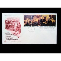 M)1976, F D C, USA, 200 ANNIVERSARY OF THE INDEPENDENCE OF AMERICA, WITH CANCELLATION