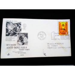 M)1962, F D C, USA, UNITED NATIONS ANTI-MALARIA, POSTAGE STAMPS, WITH CANCELLATION