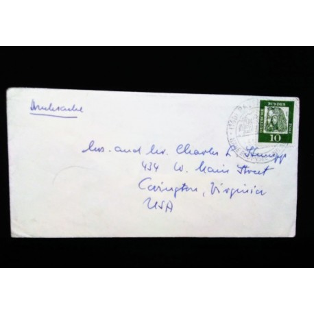 M)1961, GERMANY, TO USA, DEUTSCHE ALBRECHT DURER, WITH CANCELLATION