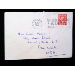 M)1952,ENGLAND,BRITISH INDUSTRIES FAIR, TO UNITED STATES, WITH CANCELLATION.