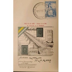 M) 1946, ARGENTINA, POSTCARD, PASO LOS LIBRES, FIRST DAY COVER, WITH CANCELLATION STAMP.