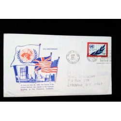 M) 1970, FROM SAN FRANCISCO TO NEW YORK, WITH CANCELLATION SLOGAN, ANNIVERSARY OF THE UNITED NATIONS ORGANIZATION.