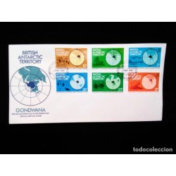 M) 1982, FDC, BRITISH ANTARCTICA, LAND OF GONDWANA AND CLIMATE CHANGE, WITH CANCELLATION.