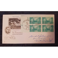 J) 1945 UNITED STATES, IN MEMORIAM FRANKLIN DELANO ROOSVELT, MULTIPLE STAMPS, AIRMAIL, CIRCULATED COVER, FROM NEW YORK