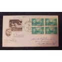 J) 1945 UNITED STATES, IN MEMORIAM FRANKLIN DELANO ROOSVELT, MULTIPLE STAMPS, AIRMAIL, CIRCULATED COVER, FROM NEW YORK