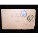 M) 1922, INDIA, POSTAGE STAMP THREE ANNAS KING GEORGE, TO USA OHIO, WITH CANCELLATION.