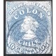 O)  CHILE, COLUMBUS 10 centavos blue, WITH CANCELLATION, XF