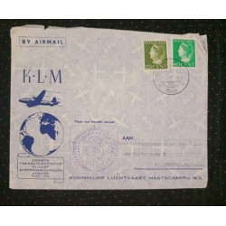 J) 1946 NETHERLAND, MULTIPLE STAMPS, AIRMAIL, CIRCULATED COVER, FROM NETHERLAND TO WILLEMSTAD