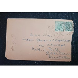 J) 1933 INDIA, MULTIPLE STAMPS, AIRMAIL, CIRCULATED COVER, FROM INDIA TO BELGIUM