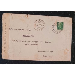 J) 1942 ITALY. OPEN BY EXAMINER, AIRMAIL, CIRCULATED COVER, FROM ITALY