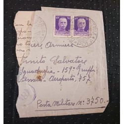 J) 1919 ITALY, PAIR, FRAGMENT OF LETTER, AIRMAIL, CIRCULATED COVER, FROM ITALY
