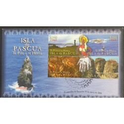 O) 2008 CHILE, ISLA DE PASCUA, WORLD HERITAGE OF HUMANITY, RAVE PAINTING, RAPANUI CULTURE, MOAIS, FDC XF
