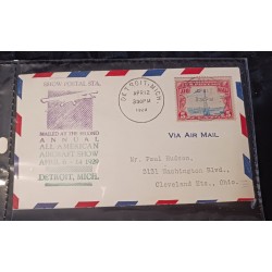M) 1929, USA, AIR MAIL, MAILED THE SECOND ANNUAL ALL AMERICAN AIRCRAFT SHOW, WITH CANCELLATION.