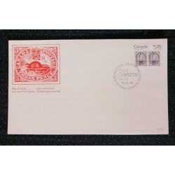 J) 1978 CANADA, STAMPS ON STAMPS, CANADA POSTAGE THREE PENCE, FDC