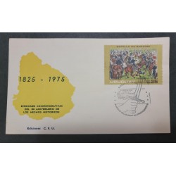O) 1975 URUGUAY, THE OATH OF THE 33 BY JUAN M. BLANES, LIBERATION MOVEMENT, FDC XF