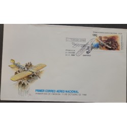 O) 1988 CHILE, FIRST DOMESTIC AIRMAIL ROUTE, CLODOMIRO FIGUEROA PONCE´S AIRCRAFT, FDC XF