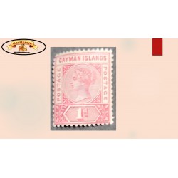 O) 1900  CAYMAN ISLANDS, QUEEN VICTORIA 1p  carmin rose,MINT