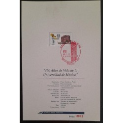 SO) 2001 MEXICO 450 YEARS OF LIFE OF THE UNIVERSITY OF MEXICO FDB