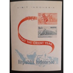 SO) 1961 REPUBLIC OF INDONESIA, BOROBUDUR TEMPLE, PINARI, CULTURE, MNH