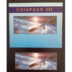 SO) 1999 UNITED NATIONS, SPACE, SATELLITE, SHEET SOUVENIRS AND STAMP MNH