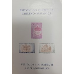 O1968 CHILE, VISIT OF QUEEN ELIZABETH II OF GREAT BRITAIN.  LITHOGRA´PHED STAMPS, BRITISH CHILEAN PHILATELIC EXHIBITION. XF
