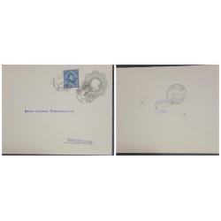 O) 1915 CHILE, CHRISTOPHER COLUMBUS 5 centavos, O´HIGGINS 5 centavos, BANCO ALEMNA TRANSATLANTICO, OSORNO, XF