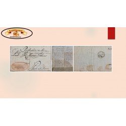 O) 1839 PUERTO RICO, PREPHILATELIC, MARK IN RED, DOUBLE LINE BOX CANCELLATION, COMPLETE LETTER, CIRCULATED TO PUEBLA