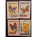 SO) 1983 KAMPUCHEA, 4 USED STAMPS, BUTTERFLY