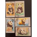 SO) 1990 MONGOLIA, PANDA BEAR, 5 STAMPS