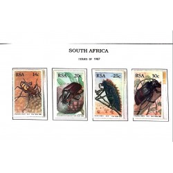 A) 1987 SOUTH AFRICA, BEETLES TIGER, MILITARIS, MOUNTED, FASCICULARIS, MNH