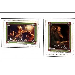 A) 1987 SOUTH AFRICA, PAINTINGS, THE FEAST OF BALATSAR, MATTHEW AND THE ANGEL, NATIONAL BIBLE SOCIETY, MNH