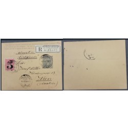 A) 1901, CHILE, POSTAL STATIONARY, FROM VALPARAISO TO VIENNA - AUSTRIA, WITH A 5 UPRATED OVERPRINTED, CERTIFIED MAIL, XF