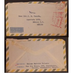 SO) 1968 BRAZIL, MECHANICAL POSTAGE, CIRCULATED AIR MAIL TO MEXICO