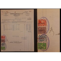 SO) 1937 MEXICO, DOCUMENT, TOOLS, TAX STAMPS, ADDITIONAL
