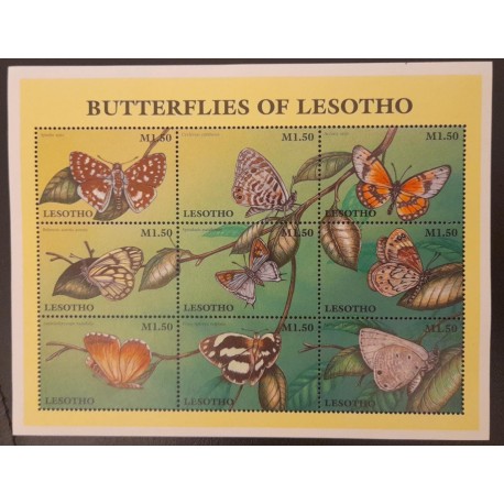 SO) LESOTHO BUTTERFLIES, PLANTS, NATURE BLADE SOUVENIR MNH