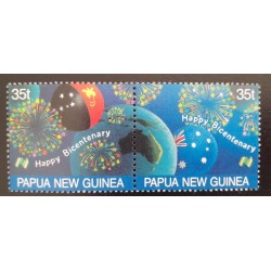 SO) PAPUA NEW GUINEA, HAPPY BICENTENARY HOLIDAYS COUPLE, MNH