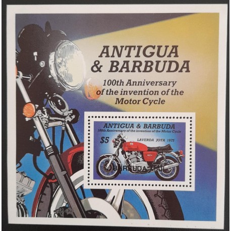 SO) ANTIGUA AND BARBUDA MOTORCYCLE BLADE SOUVENIR MNH
