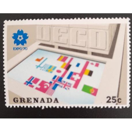 SO) GRENADA, EXPO 70, DECD, COUNTRY FLAGS, 25C, MNH