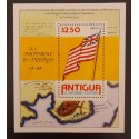 SO) 1976 ANTIGUA, CENTENARY OF INDEPENDENCE FLAG MAP LEAFLET SOUVENIR MNH