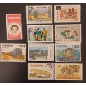SO) 1986 TANZANIA, VARIETY OF THEMES EMAS, WILDLIFE, TRAIN, FISH, GIRAFFE, MNH