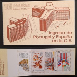 SO) 1986 SPAIN, BOUCLET, ENTRY OF PORTUGAL AND SPAIN IN THE EC, BUILDINGS, MNH