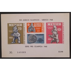 SO) 1968 MEXICO, XIX OLYMPIC GAMES, PRE-OLYMPIC SERIES, IMPERFORATED