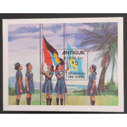 SO) ANTIGUA AND BARBUDA, 50TH ANNIVERSARY OF THE GIRL GUIDE, SCOUTS, SOUVENIR BLADE, MNH