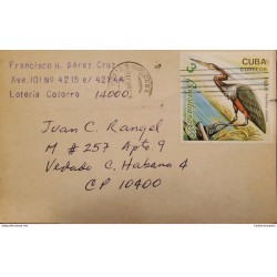 O) 1989 CARIBBEAN, BRASILIANA 1989, EXOTIC BIRD, AGAMIA, AGAMI, LOTERIA COTORRO, CIRCULATED TO VEDADO, XF
