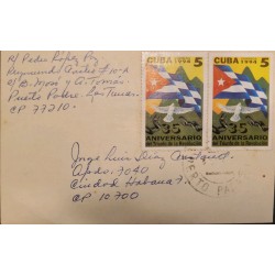 O) 1994 CUBA, ANNIVERSARY OF THE TRIUMPH OF THE REVOLUTION, FLAG AND DOVE, CIRCULATED COVER