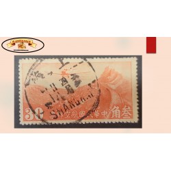 O) CHINA, SHANGAI, JUNKERS F-13 OVER GREAT  WALL 30c red, USED XF