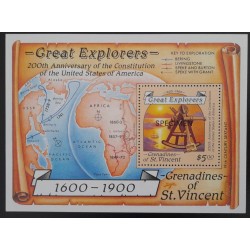 SO) St. VINCENT, GREAT EXPLORERS-200 ANNIVERSARY OF THE CONSTITUTION OF THE UNITED STATES OF AMERICA, MNH
