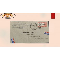 O) 1967 CANAL ZONE, SEAL AND JET PLANE, FORT CLAYTON CANCELLATION, GRIEGER´S INC. AIRMAIL, PASADENA CALIFORNIA